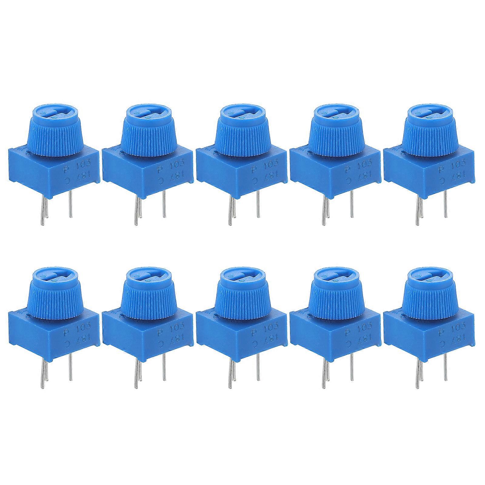 10 Pcs Metal Trim Adjustable Trimpot Resistors Multiturn Trimmer Potentiometer Horizontal Trimmer Variable Resistor