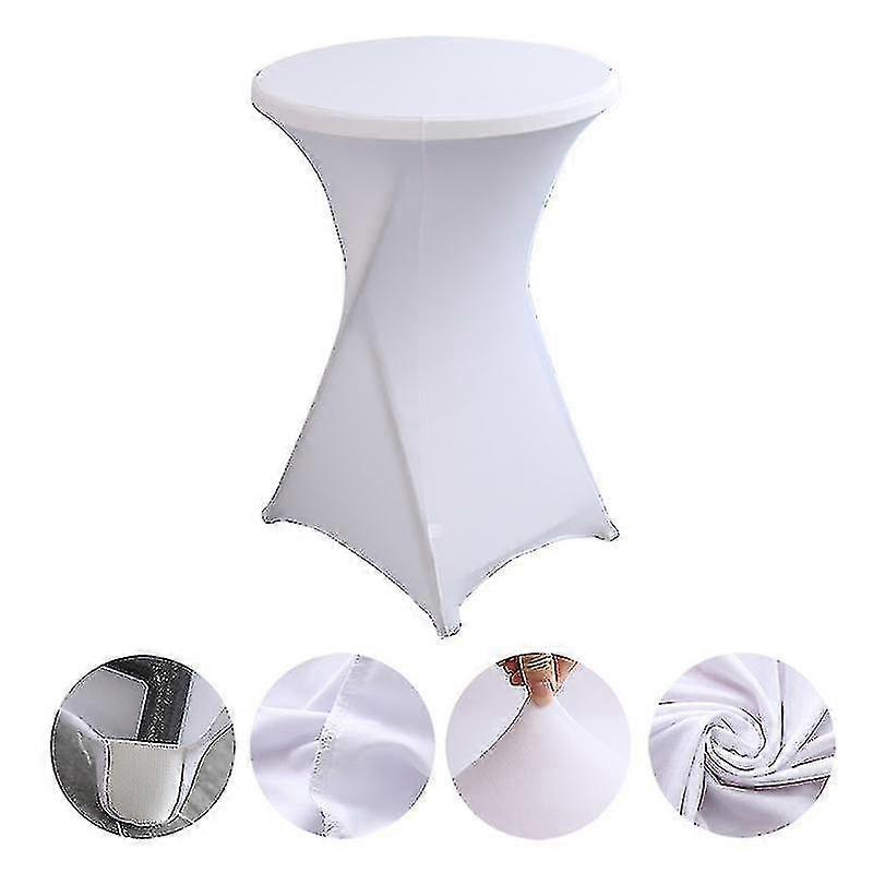 Cocktail Round Spandex Table Cover,four-way Stretch,black,80x110cm