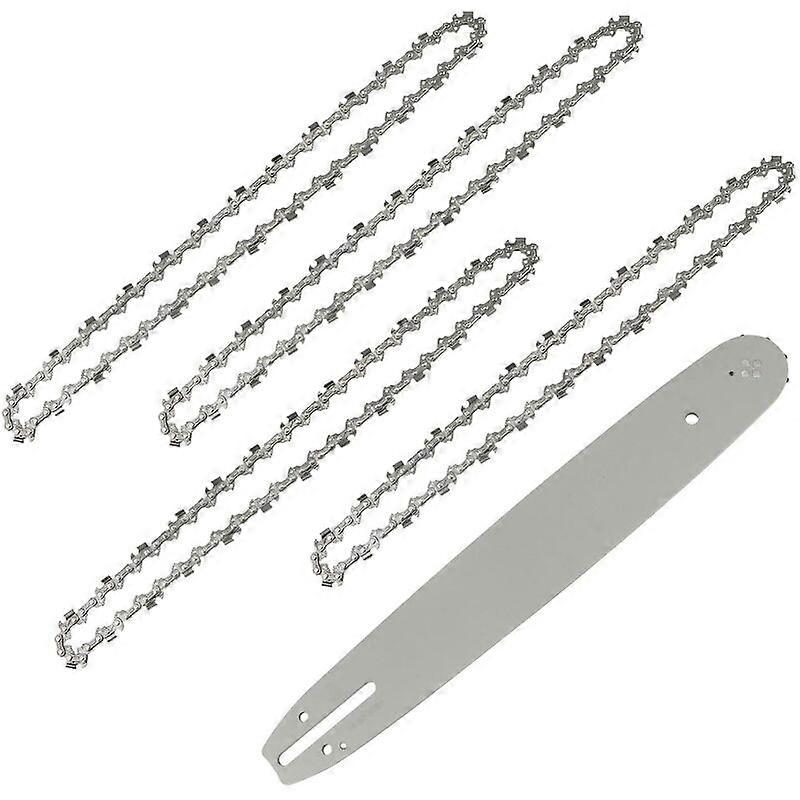Chain Guide Length 35 cm with 4 Chainsaw Chains, 52 Links/Drivers, 3/8" Pitch, 0.05" Gauge (1.3 mm)