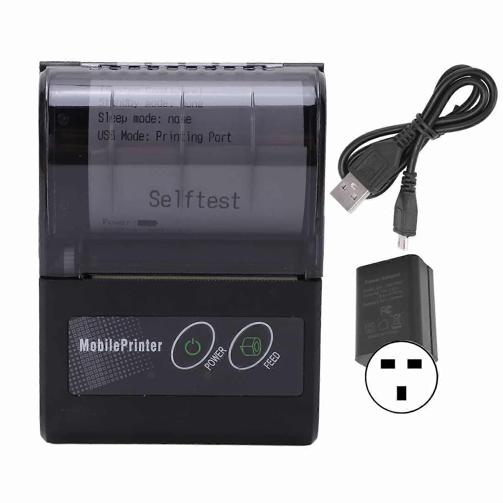 Wireless Bluetooth Thermal Receipt Printer Mini Portable For Ios For Android For Supermarkets Restaurantsuk Plug