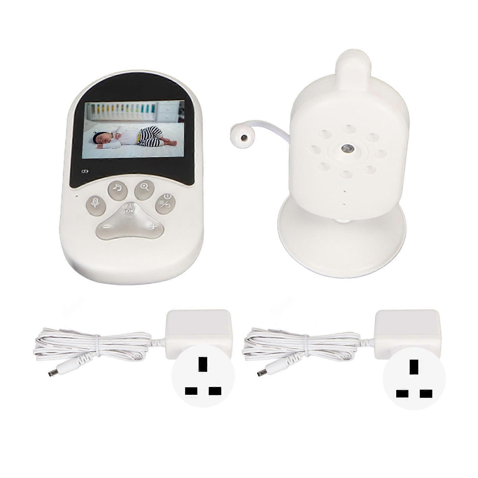 Baby Monitor 2.4 Inch Color Screen Two Way Talk Long Range Hd Video Baby Monitor With Moving Camera 100240v Uk Plug