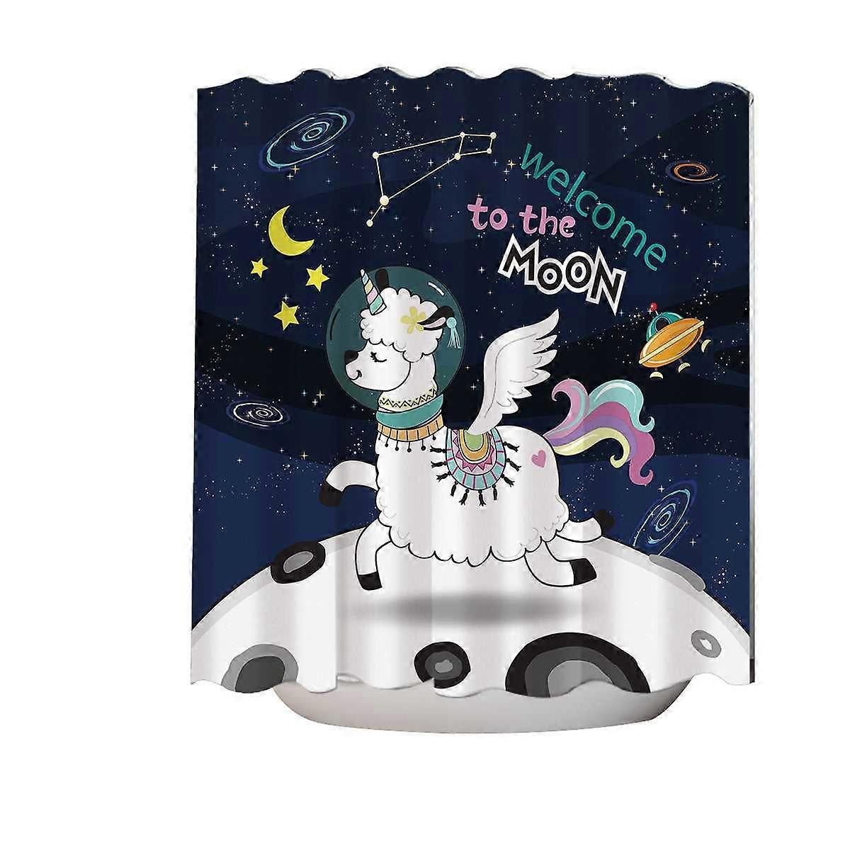 Astronaut Unicorn Sheep Shower Curtain