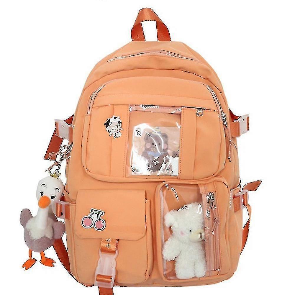 Sacs à dos fille étudiante sac à dos transparent lycéen coréen lycéen sac orange
