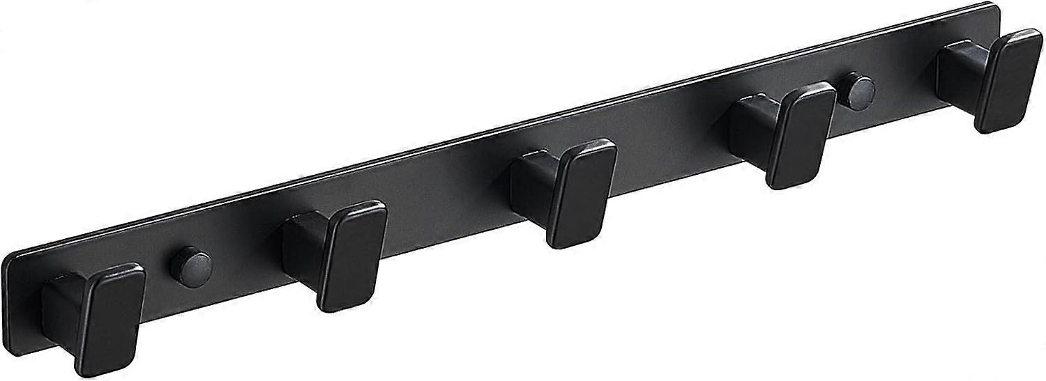 Coat Hook Wall Rack Hanger - Black Coat Rack with 5 Hooks Wall Hooks for Hanging Hat Key Bag Towel Wall Mount Coat Rack