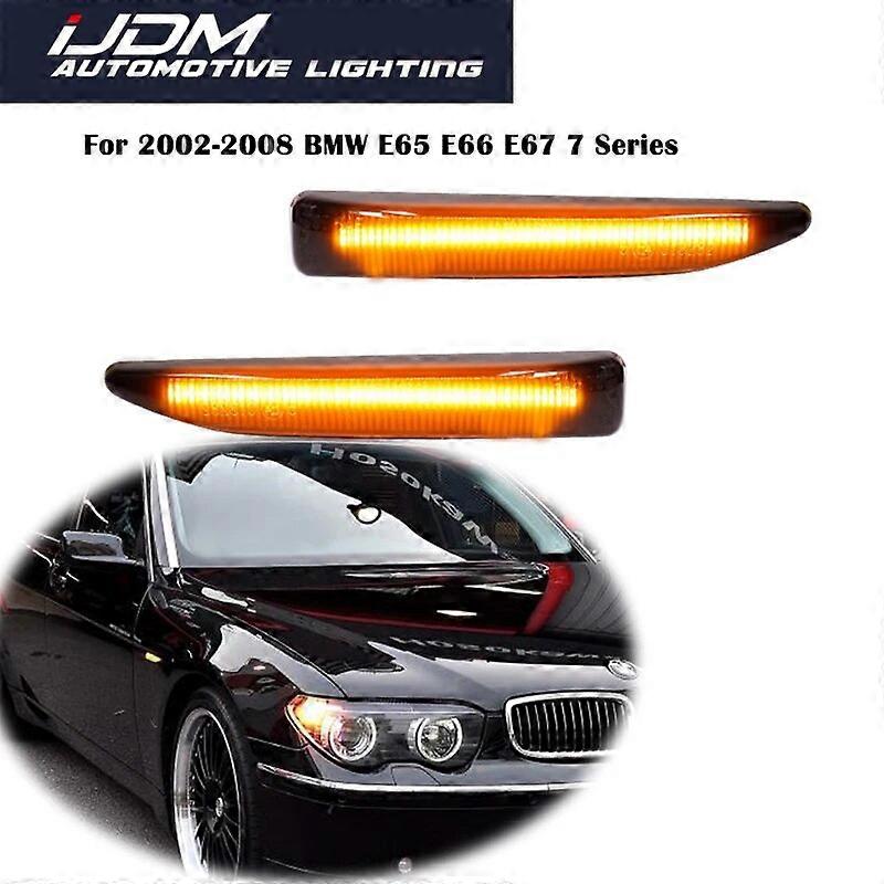 Amber LED Car Front Side Marker Turn Signal Light Fender Flare Light For 2002-2008 BMW 7 Series E65 E66 E67 745LI 750LI 760Li B7