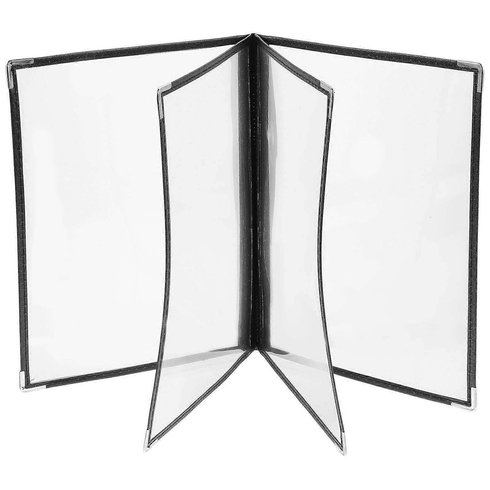 1Pc Transparent Menu Cover PVC Binder Cover Durable Looseleaf Menu Folder