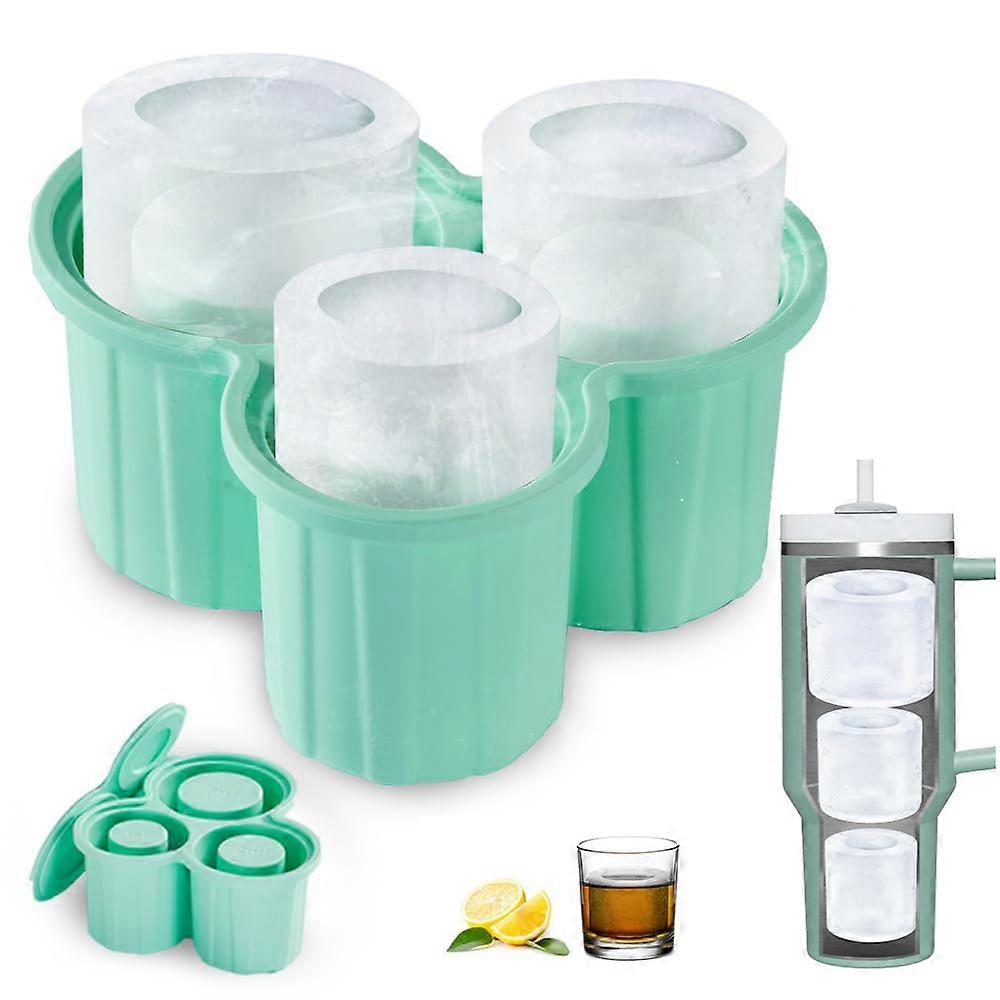 Ice Cube Tray for Stanley 20-40Oz Tumbler Cup, Silicone Cylinder Ice Cube Shape Mold with Lid