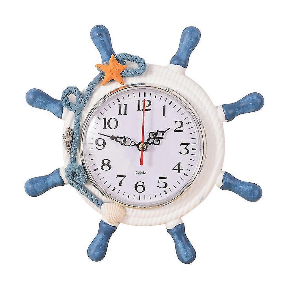 Nautical Beach Wheel Wall Clock Maritime Time Clock Home Wall Decoration
