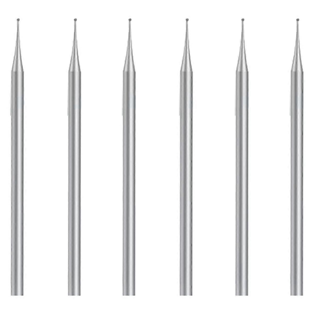 6 stk Ball Burr sett, 3/32 tommers Shank Sphere Burs smykker carving bits (1.2mm)