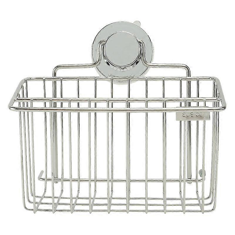 suction cup stainless steel soap dish sponge holder storage basket and shelf for kitchen