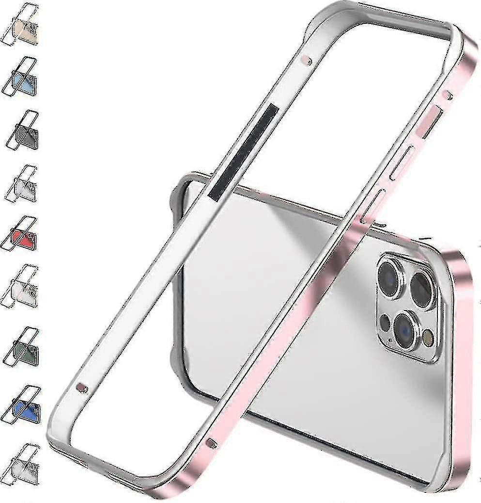 Aluminum Frame Metal Bumper For Iphone 14 Pro Max/ 14 Pro Case, Slim Metal Frame Hard Cover With Soft Inner Bumper