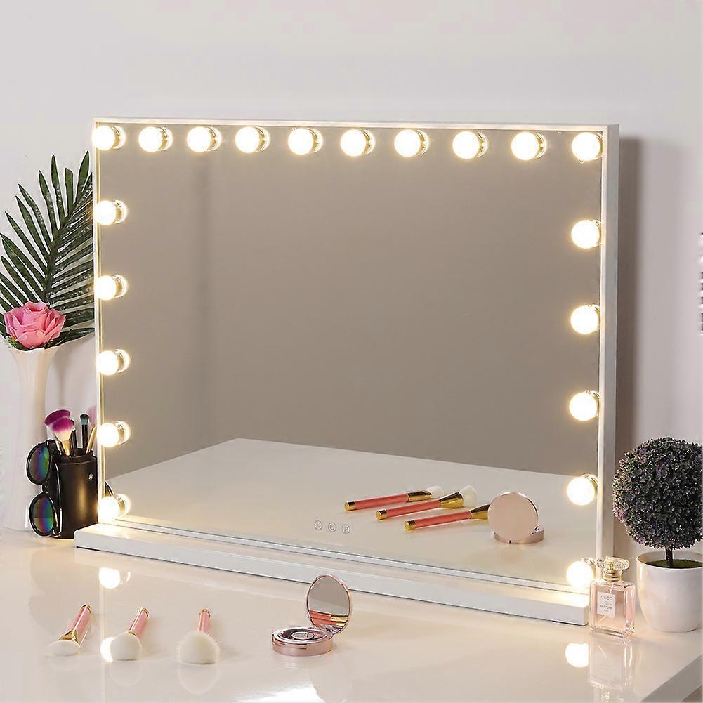 80cm Hollywood Style Lighted Rectangular Makeup Mirror with Base