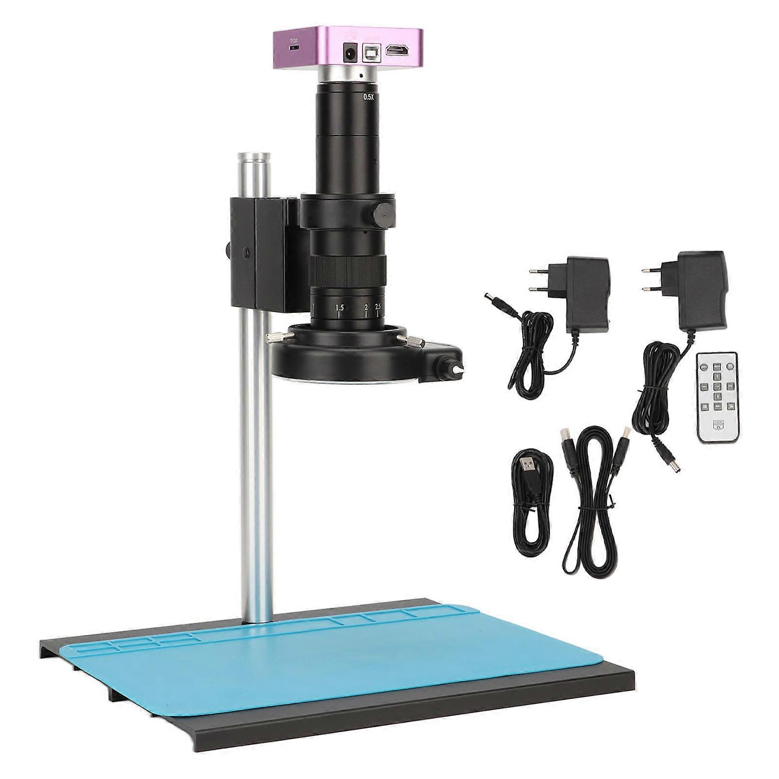 51MP Microscope Camera 180X C Mount Lens 1080P Video Industrial Digital Microscope Camera Kit with LED Light 100240V EU Plug