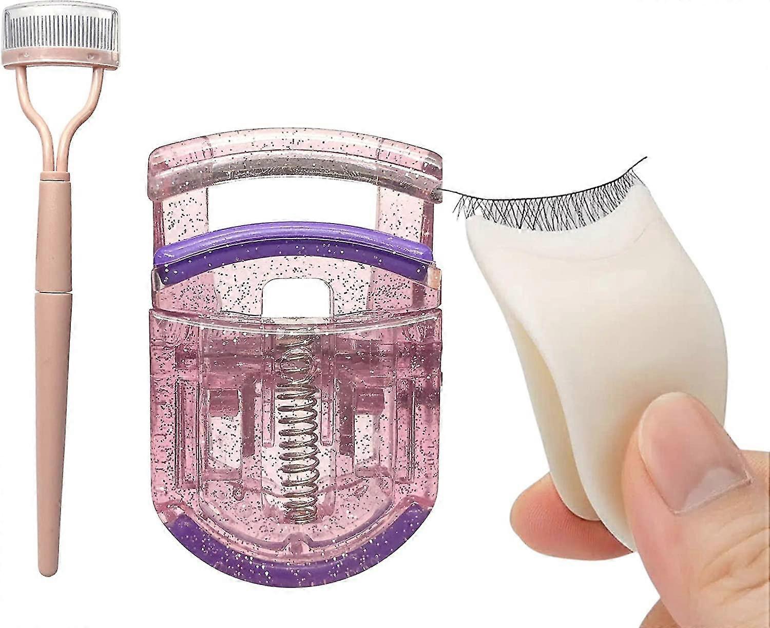 3 In 1 Eyelash Application Tool Kit | Eyelash Separator Metal Teeth Mascara Comb Portable Curler And Applicator Set Tweezers Extensions Clips Eyelashe