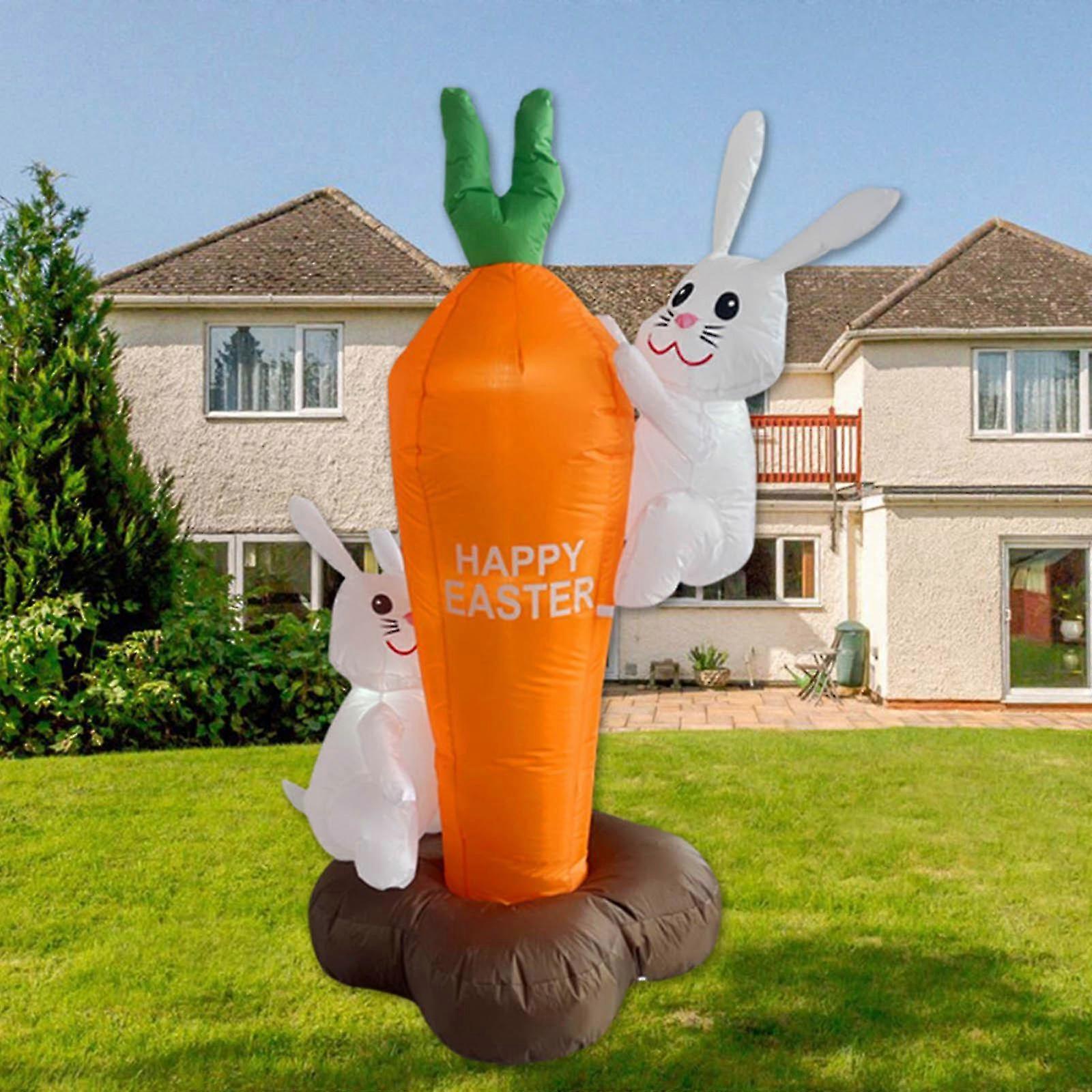 Easter Decorations 1.8M Easter Inflatable Rabbit Outdoor Inflatable Model Led Lamp Festival Layout