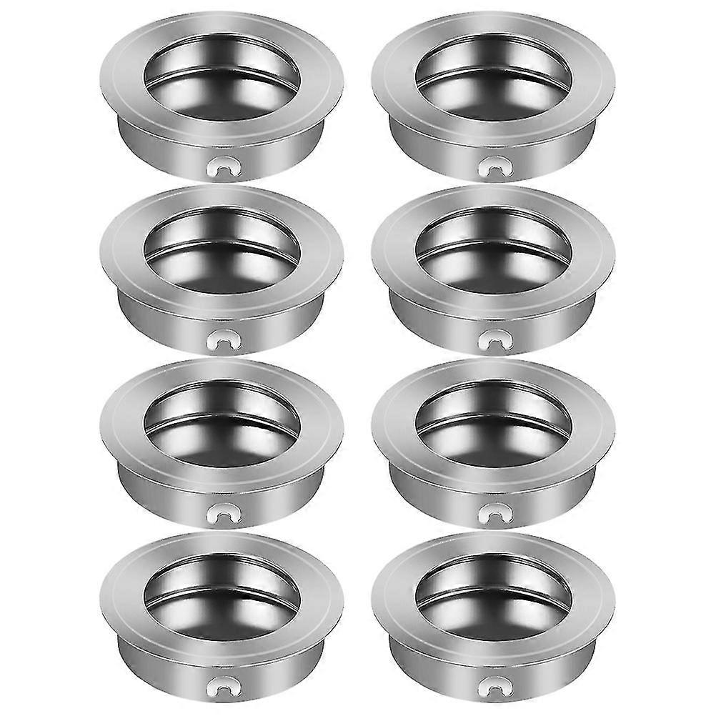 8 Pcs Stainless Flush Door Handle Invisible Wardrobe Pull Handle Embedded Handle