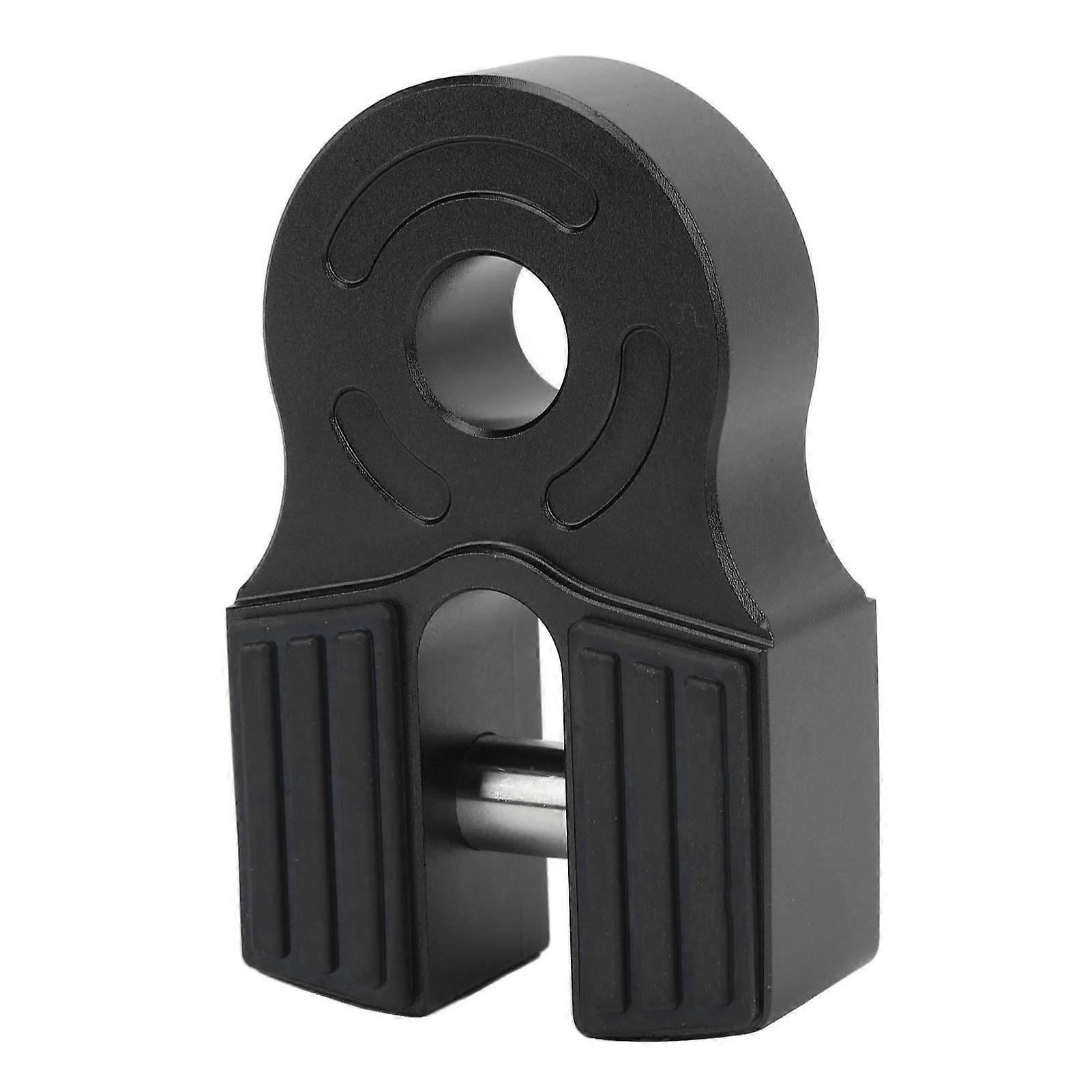Winch Shackle Mount 30000Lbs Loading Iron Pin Rubber Guard Universal for ATV Pickup Soft Shackle D Ring Black