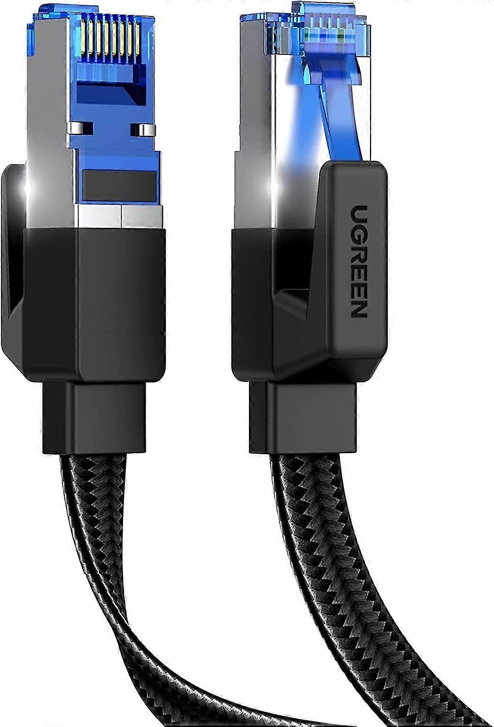 Cat 8 Ethernet Cable, Flat High-speed 40gbps 2000mhz Internet Cable 26awg Braided Network Cord Rj45 Shielded Indoor Lan Cables Compatible For Gaming P