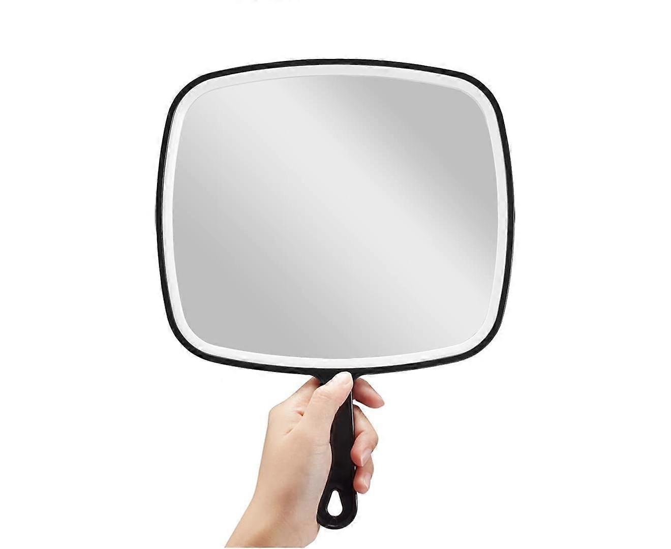 Hand Mirror, Extra Large Black Handheld Mirror with Handle, 9" W X 12.4" L