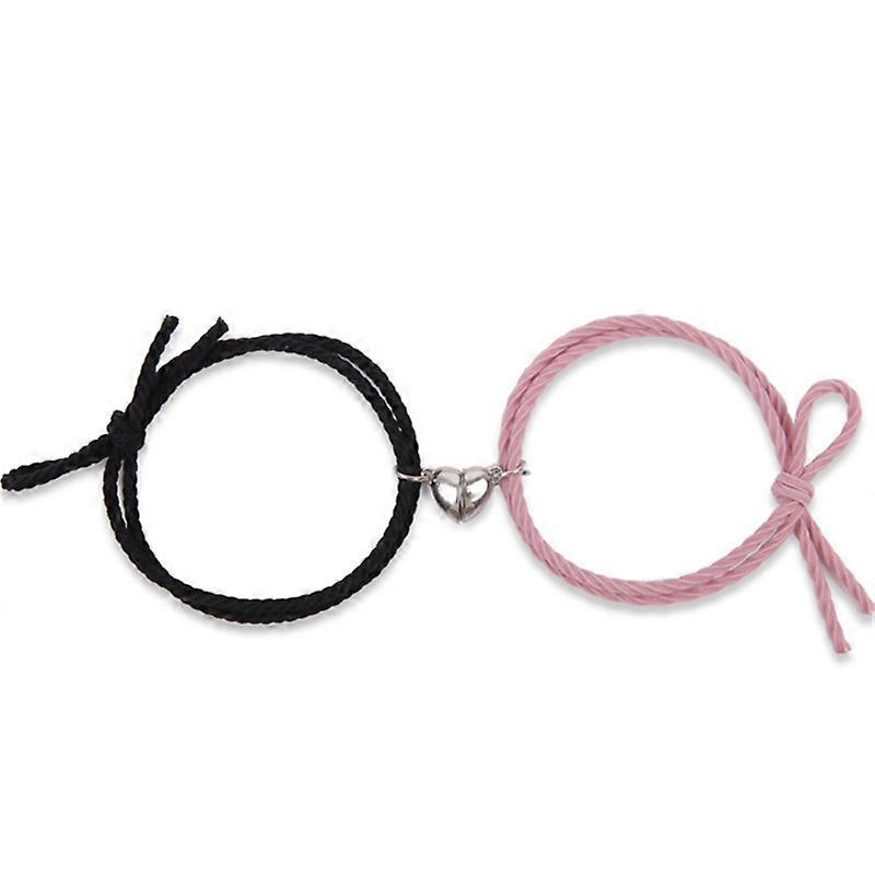 2pcs Couple Minimalist Lovers Matching Friendship Bracelet Rope Braided Magnetic