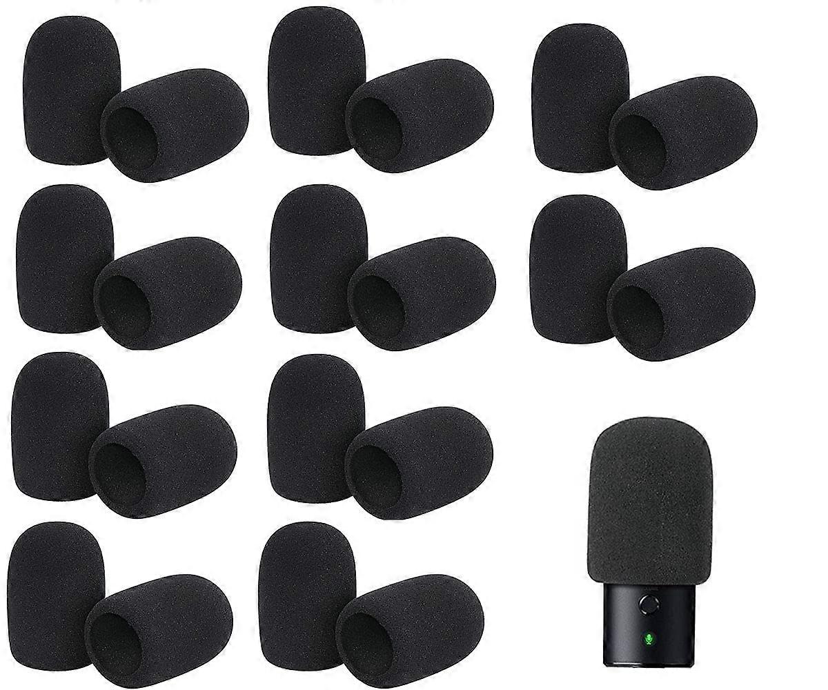 Microphone Pop Filter,20 PCS Microphone Windscreen Foam Cover Mic Foam Cover Karaoke Microphone Muffler Black