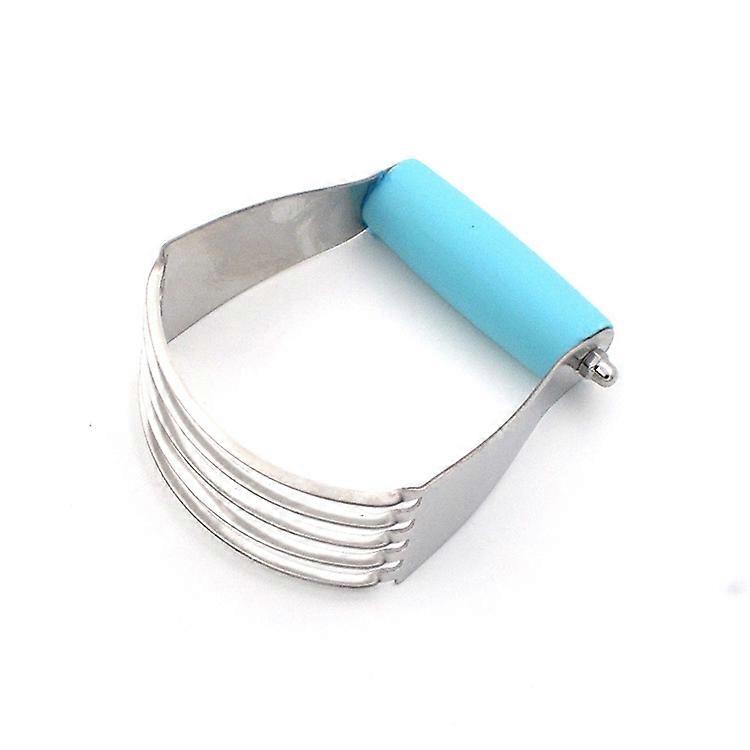 1片面团搅拌机，不锈钢糕点切割器，适用于黄油、饼干、烘焙、揉捏、面团、馅饼皮、杏仁-手动厨房工具（蓝色