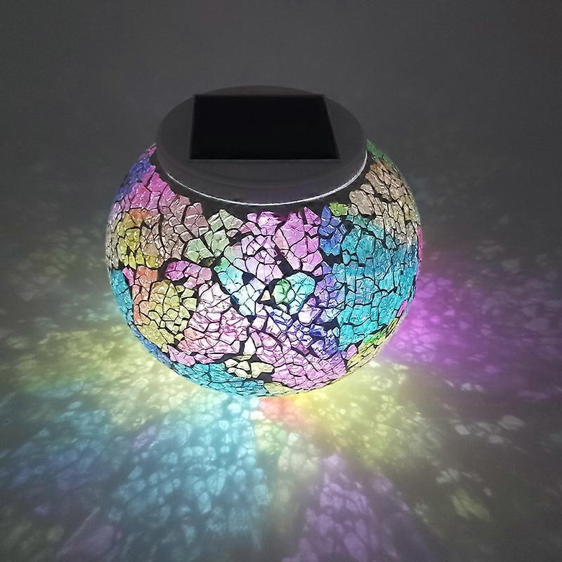 1pc Solar Ball Light Decor, Mosaic Color
