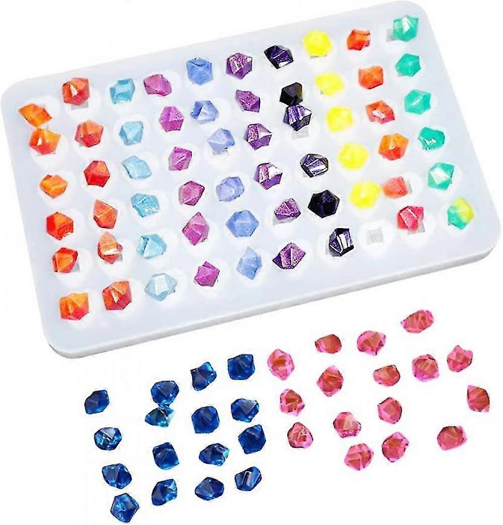 Super Glossy Silicone Mold 60 Cavities For Mini Gems 3d Diamond Gem Epoxy Resin Casting Mold Resin Molds For Diy Crystals Stone Jewelry Making Craft