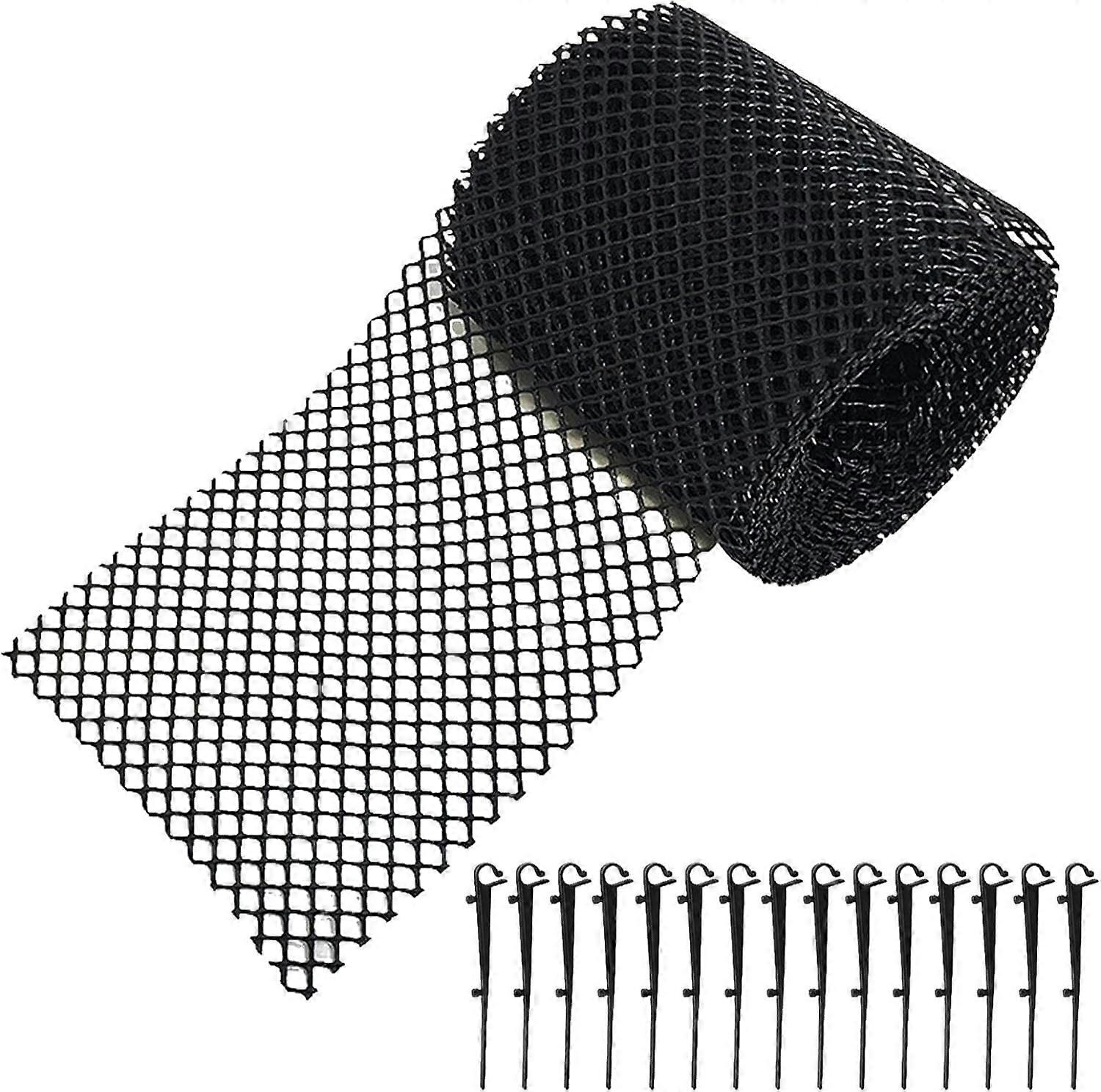Cuttable Black Mesh and Ground Nail Set, Leaves and Debris Drop Protection Accessories for Strainers
