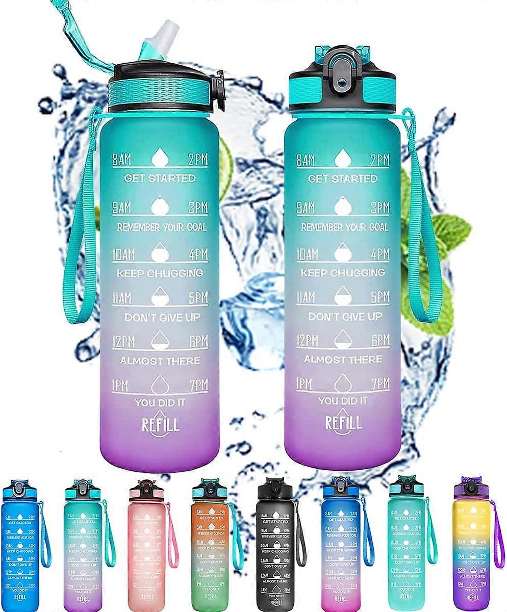 1 L vandflasker med halm