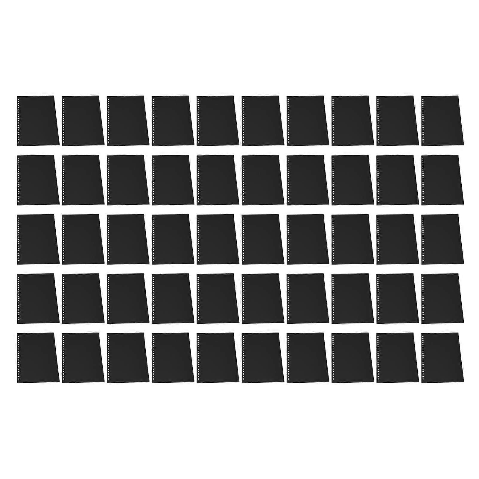 50Pcs Sheet Protector Paper Binding Cover Matte A5 20 Holes PP Plastic for Presentation Black