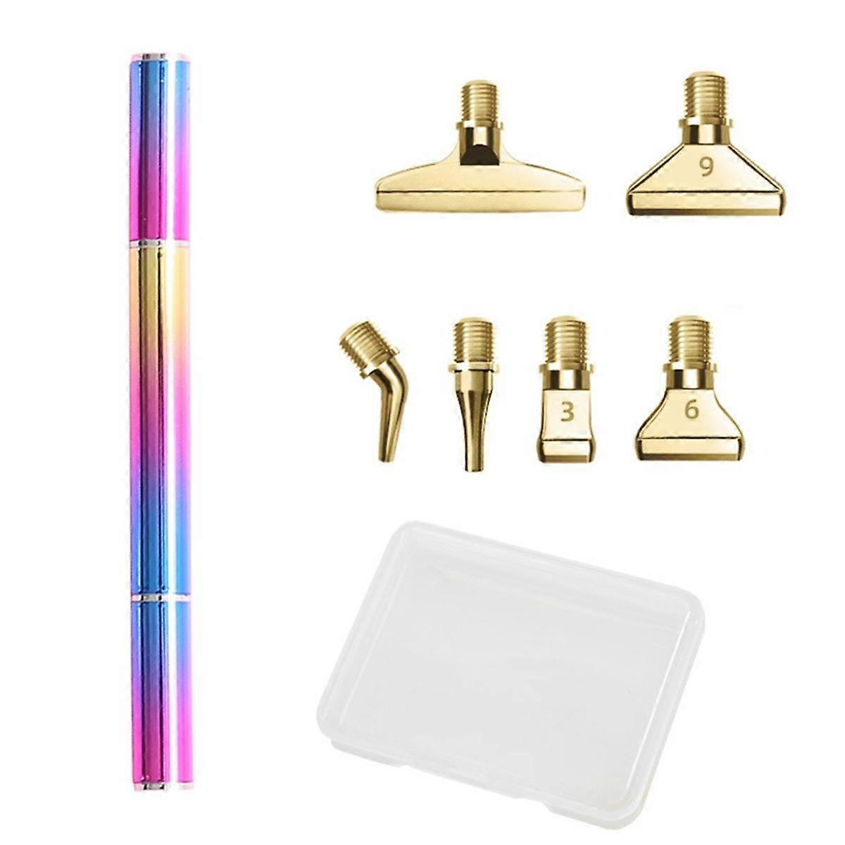 5D Rainbow Color Diamond Paint Pen Screw Thread Head Tips Point Drill Pens Gold