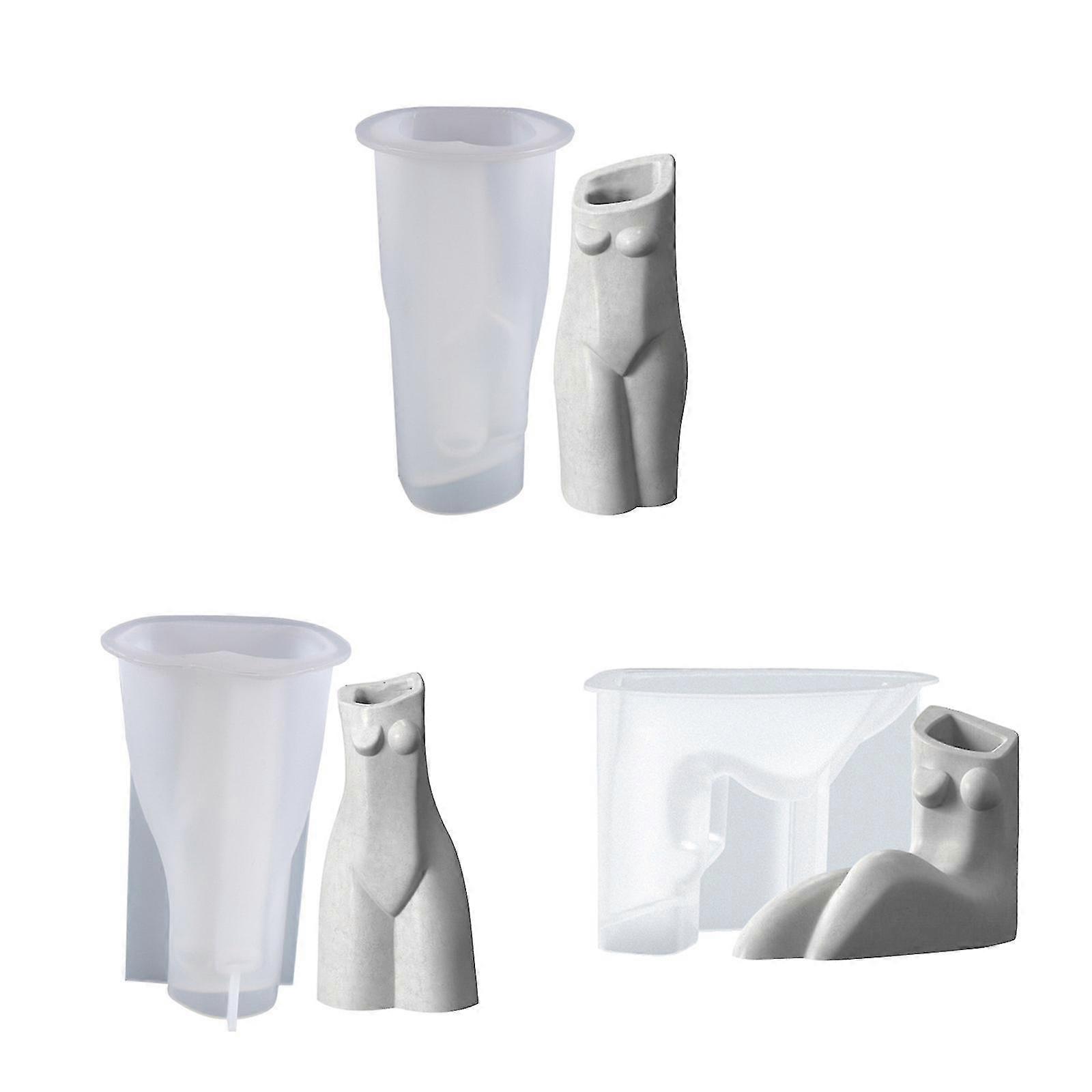 1pc/3pcs Flowerpot Dish Storage Mold Pen Holder Vase Mold Diy Home Decor Mold