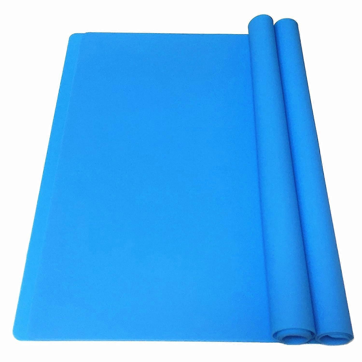 2Pack Extra Large Multipurpose Silicone Nonstick Pastry Mat  Heat Resistant Nonskid Table Mat Countertop Protector  23.6''15.75'' (Blue)