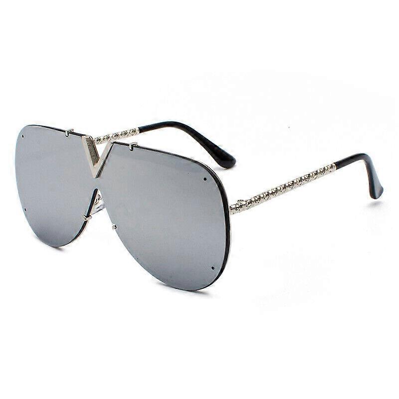 Moda Oversized Square Sunglasses 90s One Piece Óculos Rimless Estilosos Shades