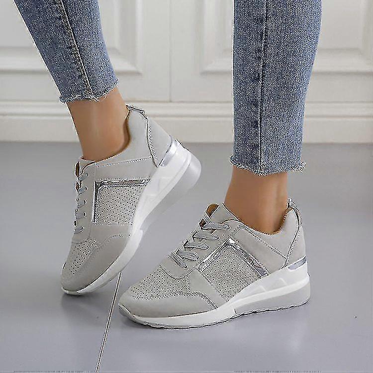 Lace-up Wedge Sports Snickers Scarpe comode casual vulcanizzate da donna