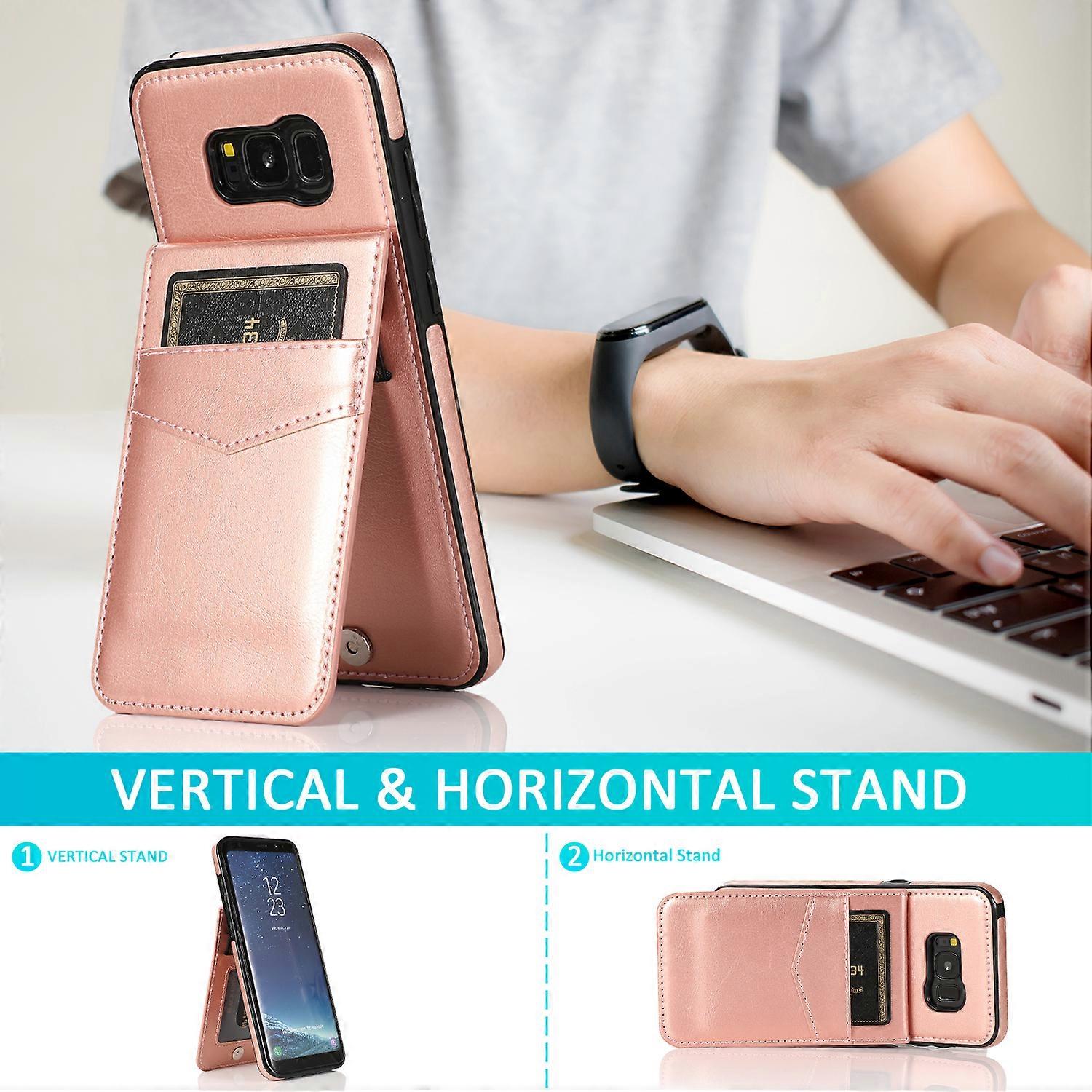 Business Style PU Leather Case for Samsung S8 Plus with Card Holder, Wallet Function, Stnad Function, Fall Protection