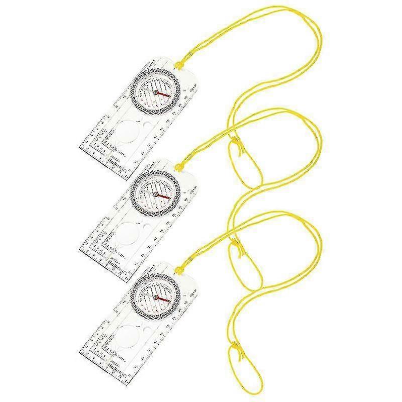 Transparent Color Navigation Compass 3 Pieces Multifunctional Ruler Compass Map Compass Advertising