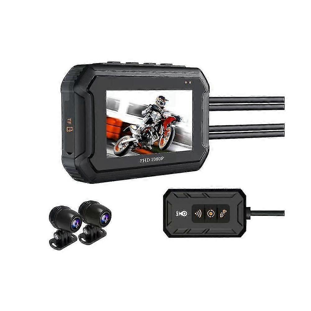 1080pデュアルオートバイカメラGPS機能防水ドライビングレコーダーHdビデオレコーダーMo用