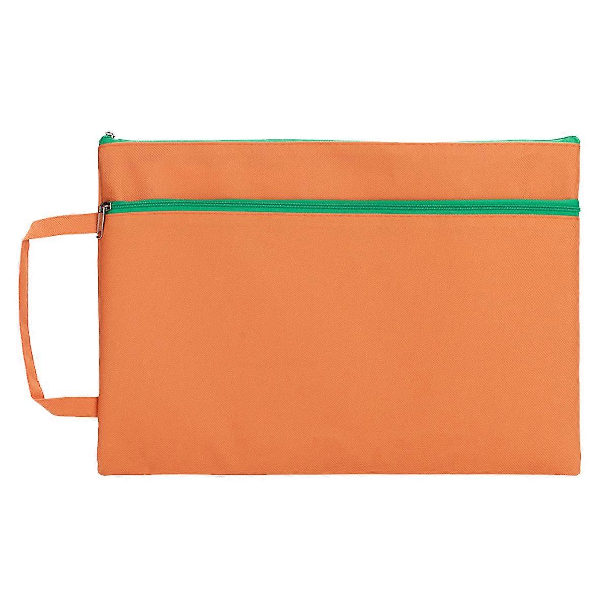 KXJ-Pendant net zipper bag, large double pocket waterproof file bag with handle, foldable file storage