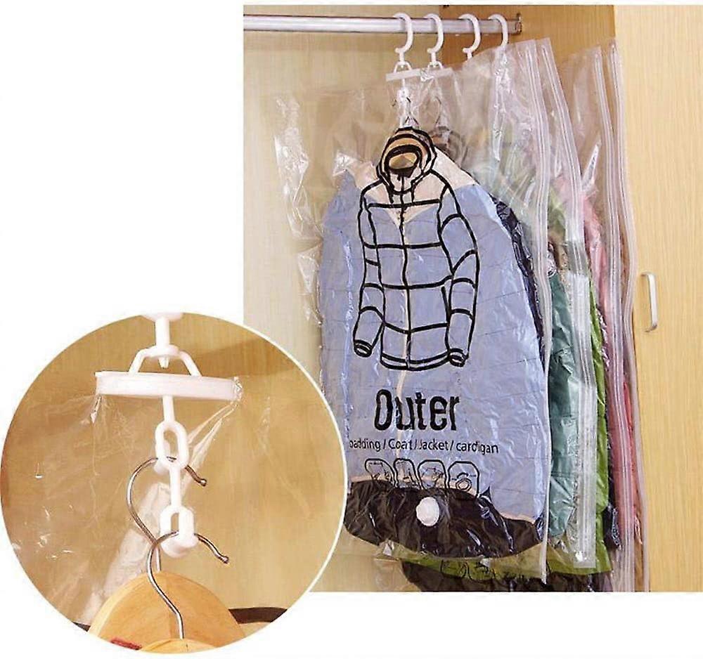 2 x hanging vacuum compression bags, space-saving, transparent and with a hook, suitable for suits, coats and jackets 67*90cm
