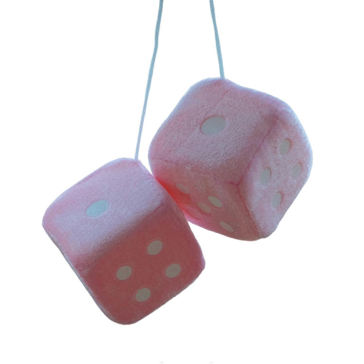 Plush Dice Pendant with Lanyard Vintage Charm Car Hanging Ornament Stress Relief Toy for Car