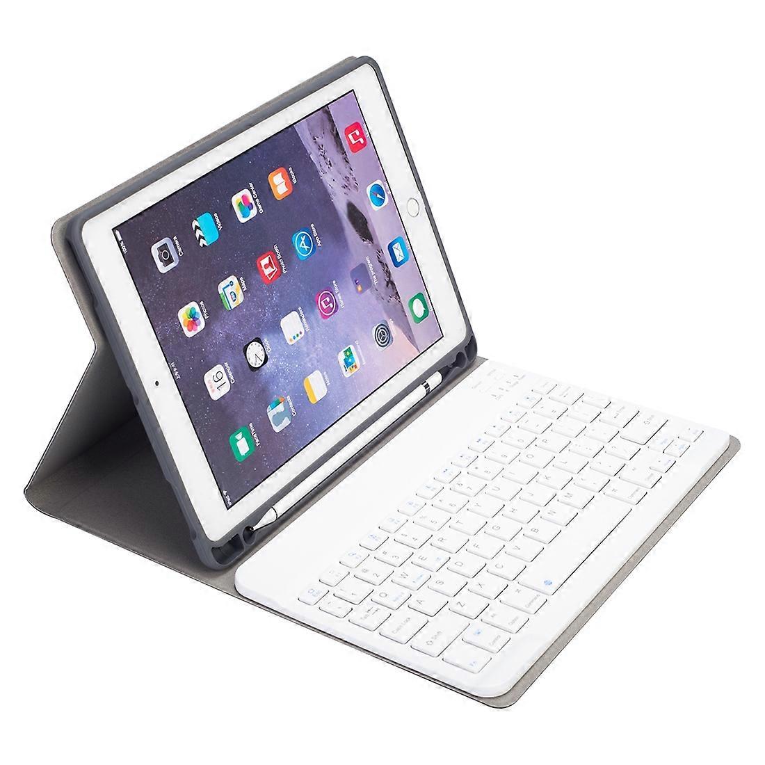 Silk Texture Bluetooth Keyboard PU Case For iPad Air 2