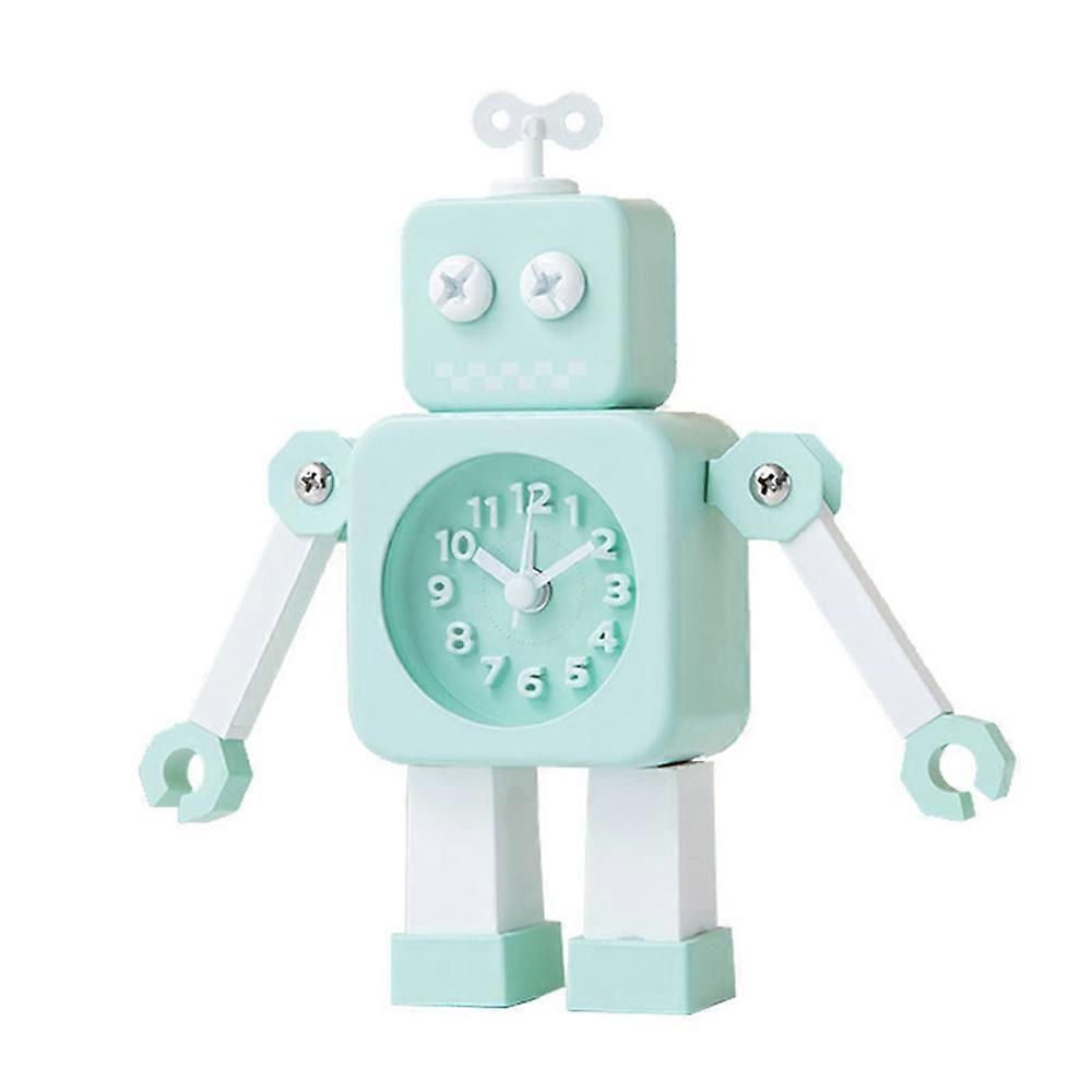 Novelty clock student desk robot alarm clock bedside desk Green