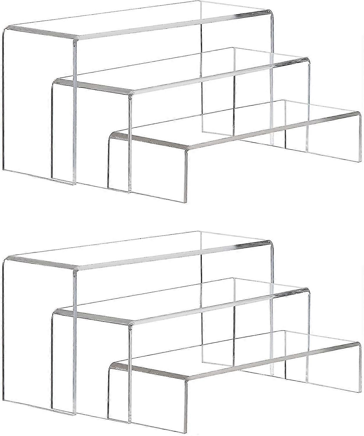 6 Pack Clear Acrylic Display Risers Shoe Display Stand  Cake,Dessert Stand