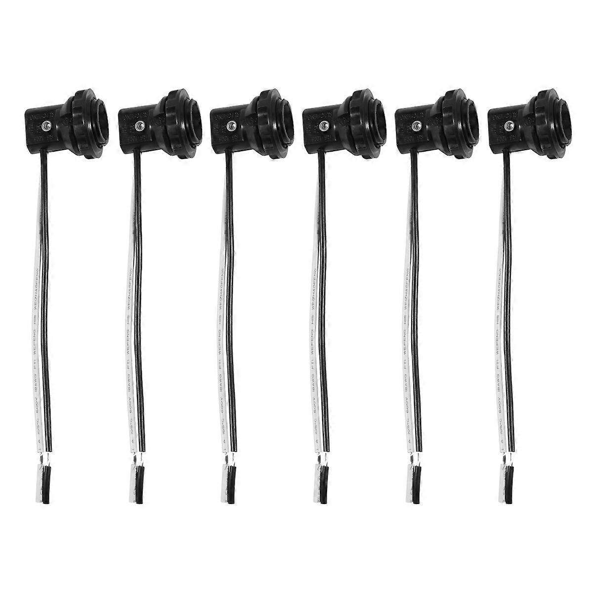 6 Pcs Black Sconces E12 Wire Connector Light Socket Adapter Light Bulb Holder Candelabra Base Socket