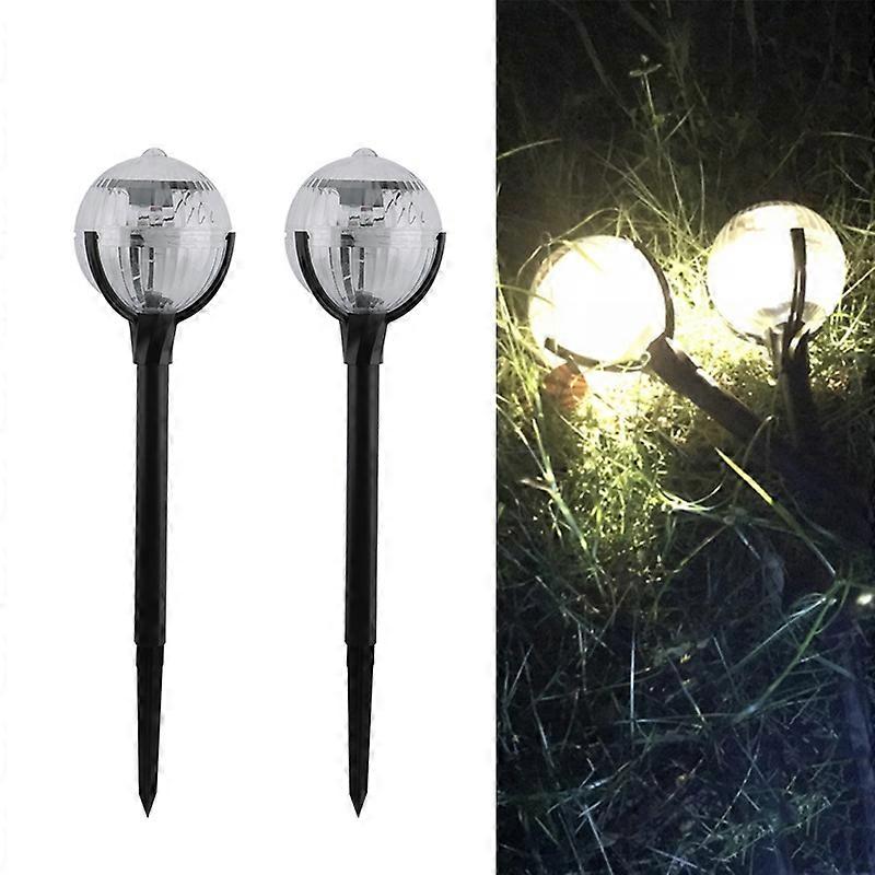 2 PCS Light Control Solar Lawn Lamp 2 PCS Warm Light