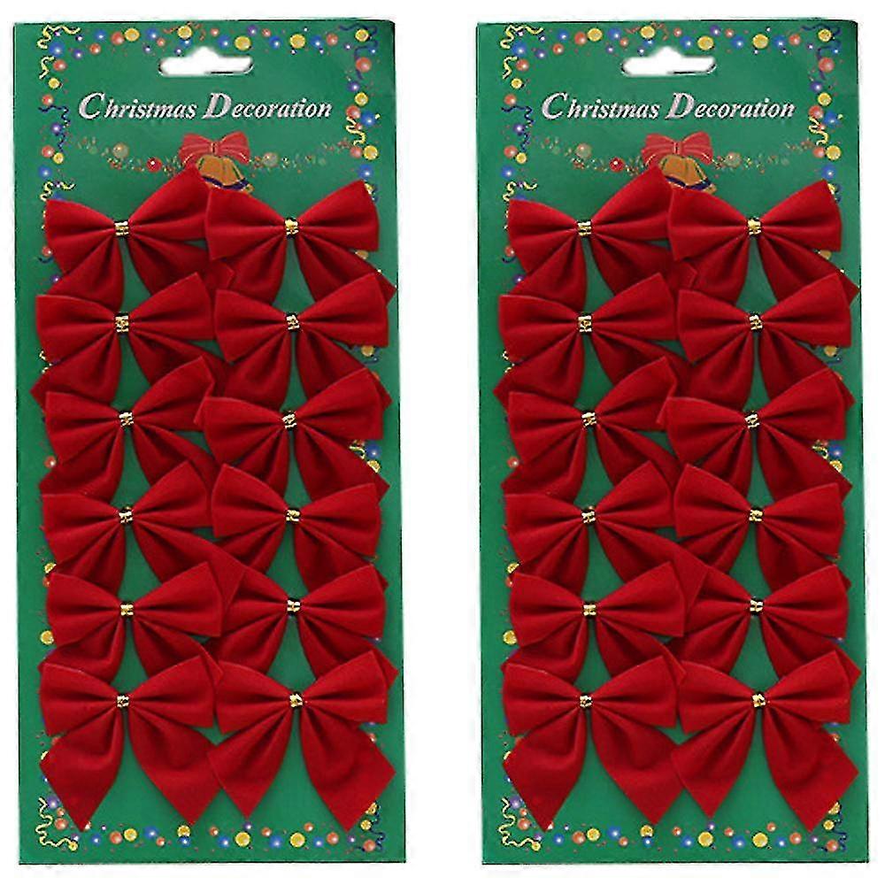圣诞树蝴蝶结扭曲领带蝴蝶结礼品蝴蝶结工艺花环蝴蝶结礼物新娘送礼会冬季装饰红色 BJT545