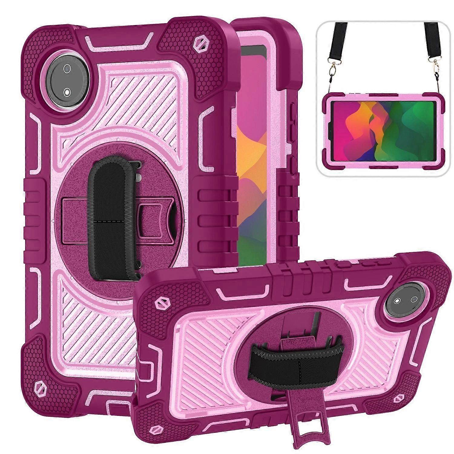 For Xiaomi Redmi Pad SE 8.7 360 Degree Rotation Hybrid PC Case Pink