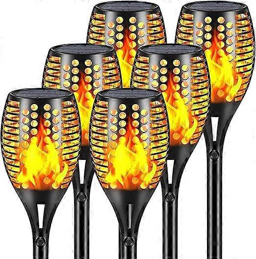 Solar Flame Lights Outdoor Patio Garden Landscape Lights 12LED Ground Plug Lawn Decoration Torch Lights